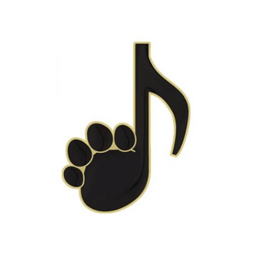 Cat Paw Print Music Note Pin