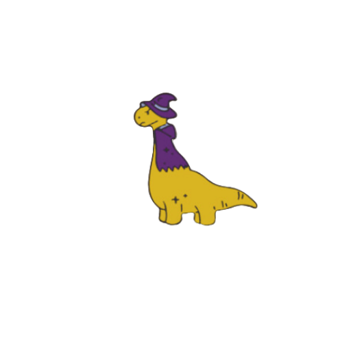 Cute Yellow Witch Dinosaur Pin