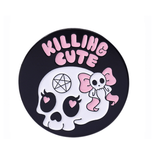 Pink Punk Skeleton Pin