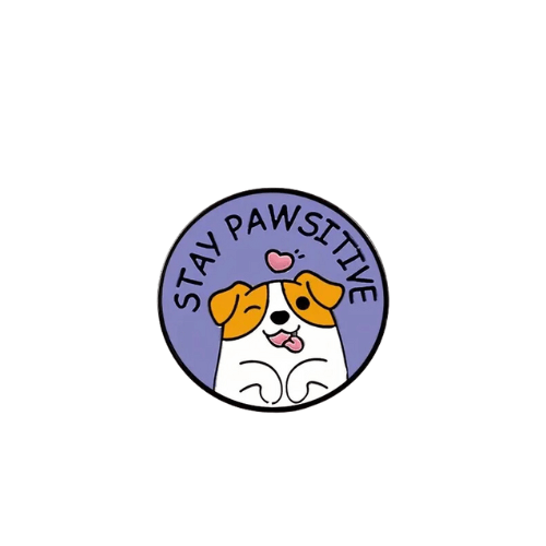 Stay Pawsitive Cute Dog Enamel Pin