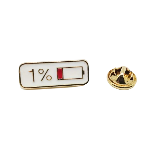 1% Power Enamel Pin