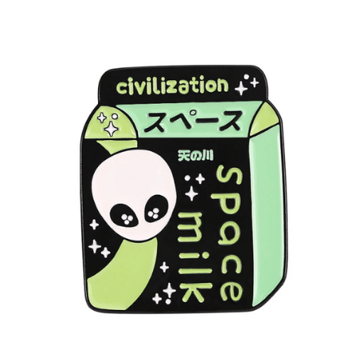 Alien Milk Carton Enamel Pin