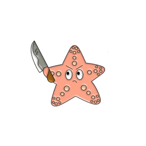 Angry Starfish Pin