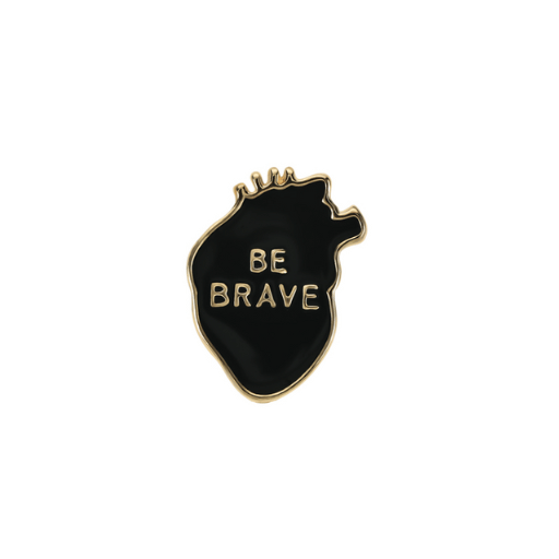 Be Brave Black Heart Pin