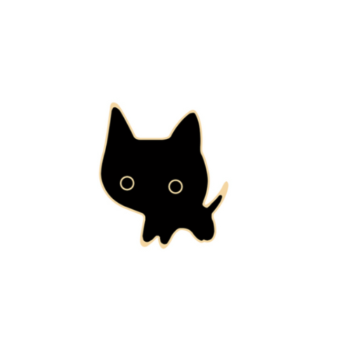 Black Gold Cat Pin