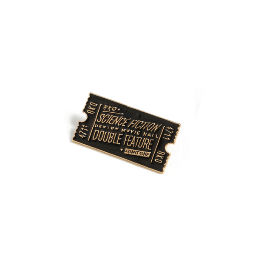 Black Movie Ticket Pin