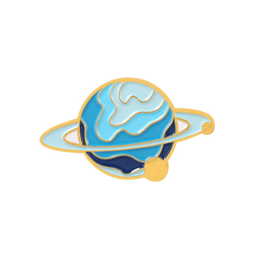 Blue Space Planet Pin