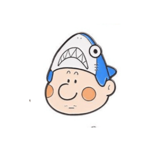 Blue Shark Face Pin