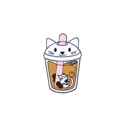 Cat Bubble Tea Pin