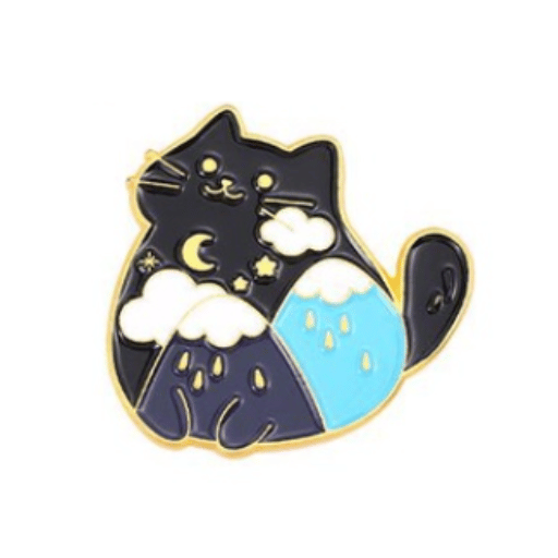 Cat Cosmic Moon Star Pin