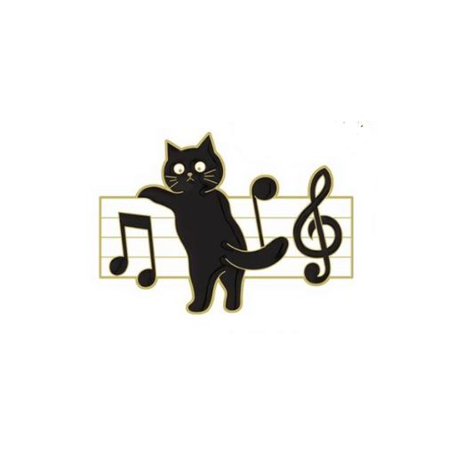 Cat Music Note Pin
