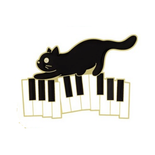 Cat Piano Pin