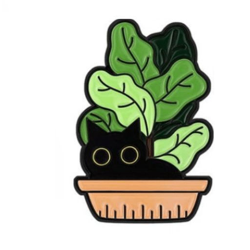 Cat Plant Pot Pin