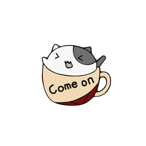 Come On Cat Coffee Mug Pin