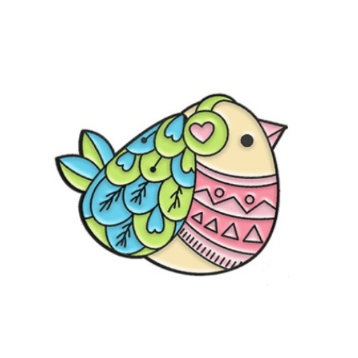 Cute Bird With Earmuffs Pin