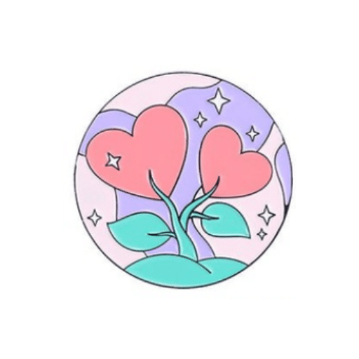 Cute Heart Flower Pin