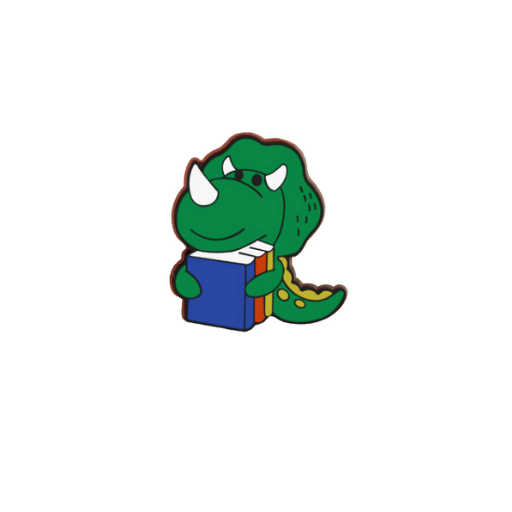 Green Dinosaur Book Pin
