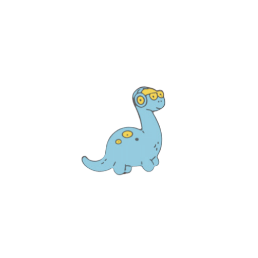 Cute Blue Yellow Dinosaur Pin