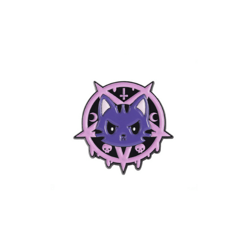 Evil Cat Skull Pin