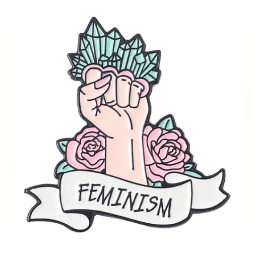 Feminism Floral Hand Gesture Pin