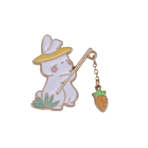 Fishing Rabbit Pin