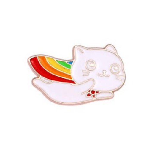 Flying Rainbow Cat Pin