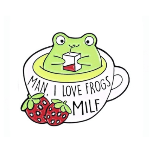 Frog Drink Strawberry Pin