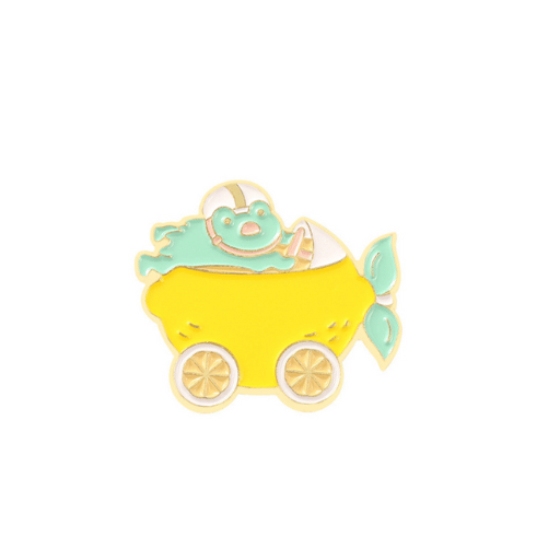 Frog Driving Lemon Car Pin