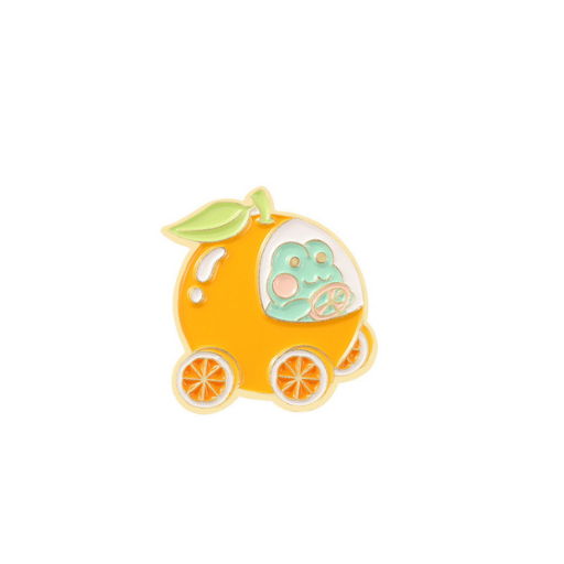 Frog Driving Orange Pin