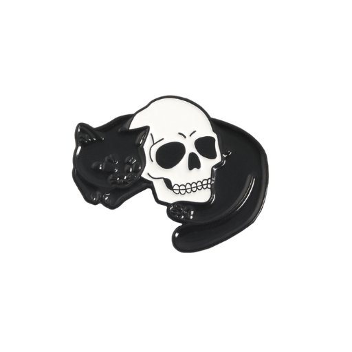 Gothic Cat Skull Pin