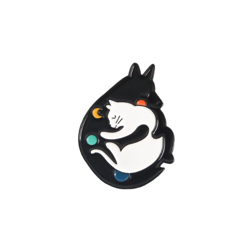 Gothic Cuddling Cat Pin