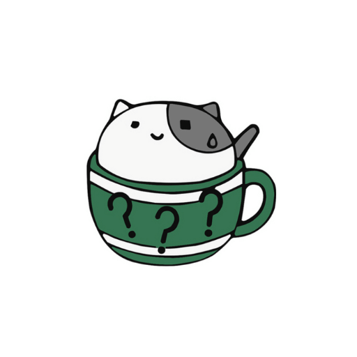 Green Cat Coffee Pin