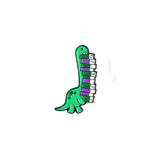 Green Dinosaur Books Pin