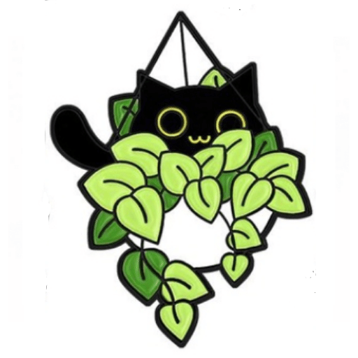 Green Leaf Cat Pin