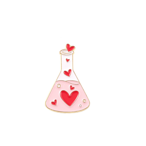 Hearts Science Bottle Pin