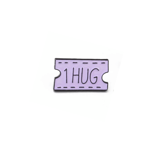 Hugging A Pin Hug Ticket Pin – Funky Pins