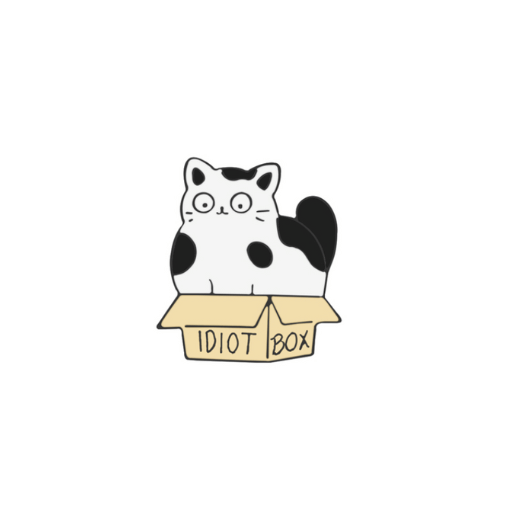 Idiot Box Cat Pin