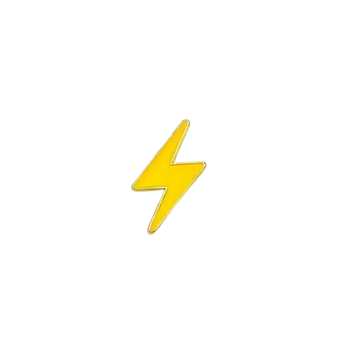 Yellow Lightning Bolt Enamel Pin