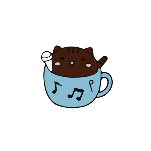 Musical Cat Coffee Mug Pin