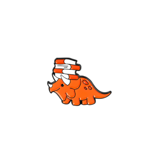 Orange Dinosaur Book Pin