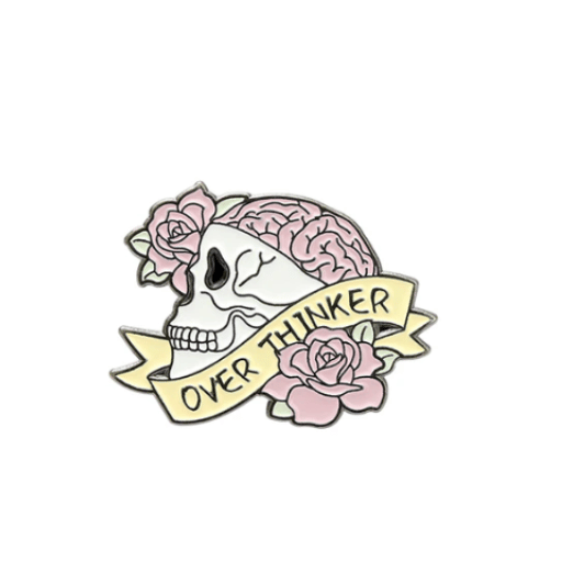 Overthinker Skull Enamel Pin