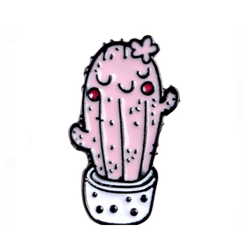 Pink Potted Catus Plant Pin