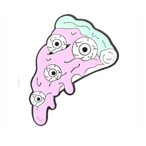 Pink Pizza Eyeball Punk Pin