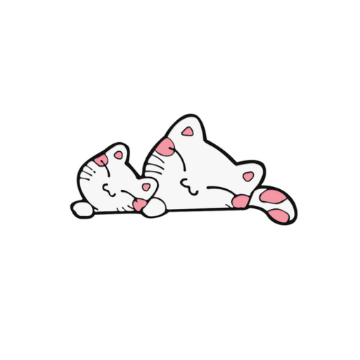 Pink Sleeping Cat Pin