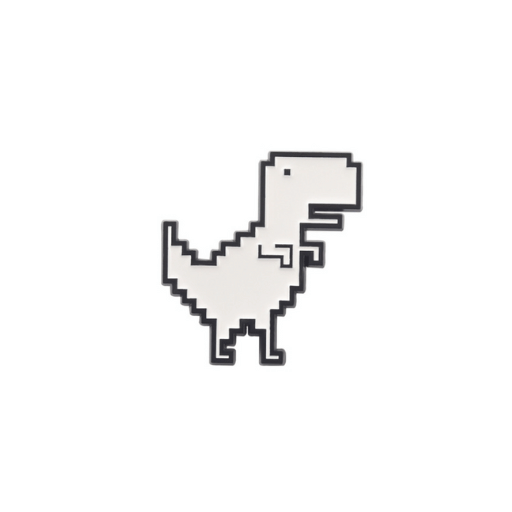 Pixel Geometric White T-Rex Pin
