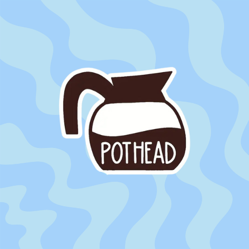 Coffee Pot Head Sticker