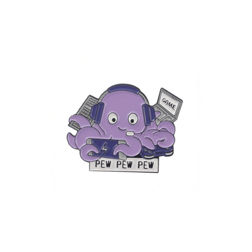 Purple Octopus Gamer Pin