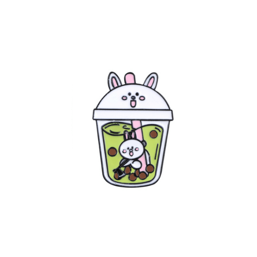 Rabbit Bubble Tea Pin