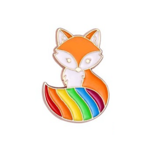 Rainbow Fox Pin