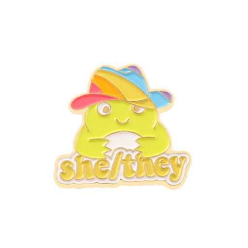 She/They Frog Pin